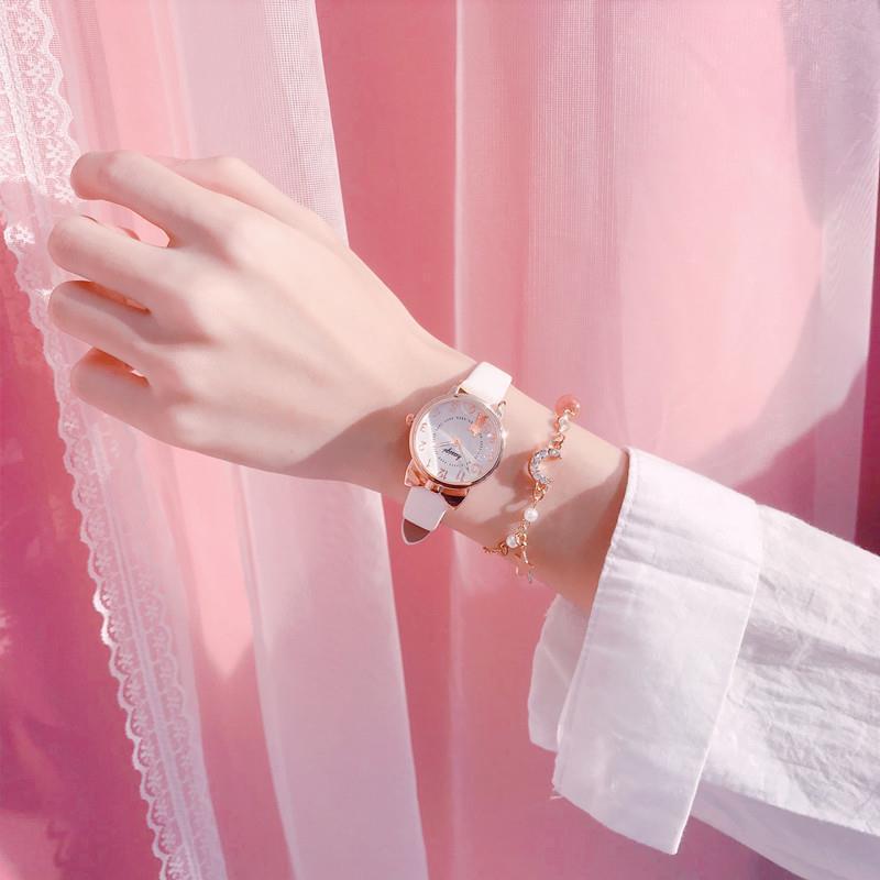 Children's Watch Waterproof Drop-Resistant Girl's Korean-Style Cute Girl's Pointed Cartoon Quartz Watch